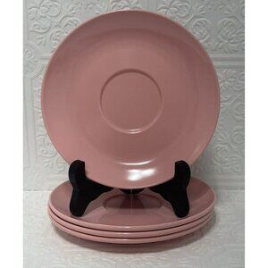 Boontonware Melamine pink Plates somerset saucers 6202  6 Inch Set Of 4 Vintage